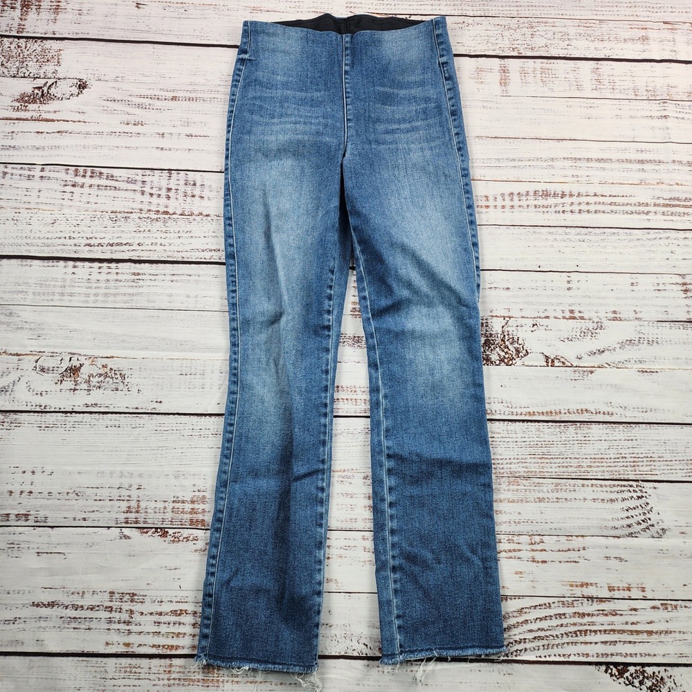 Frank & Eileen Derry Illusion 01 Pull On Jeans Women 25 Blue Raw Hem